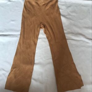slyde スライド リブニットパンツ イエロー フレア