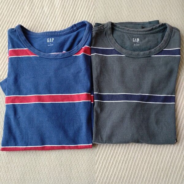 GAP ボーダーTシャツ 2枚セット Sサイズ ネイビー/グリーン