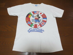 ＤＩＳＮＥＹ　ＭＡＤＥ　ＩＮ　Ｕ．Ｓ．Ａ　８０’ｓ　ミッキーマウス　半袖プリントティーシャツ　白系　ＬＡＲＧＥ　ディズニー