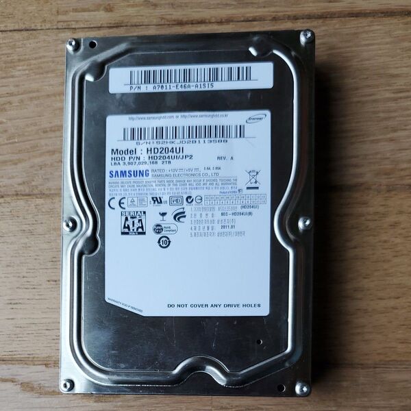 HDD SAMSUNG HD204UI 2TB 通電試験済 ホーマット済