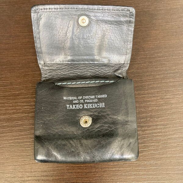 TAKEO KIKUCHI ブラックコインケース レザー 小銭入れ コインケース レザー 財布