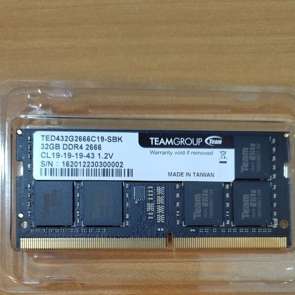 DDR4-2666 32gb x 1枚 ノートPC用メモリ SODIMM