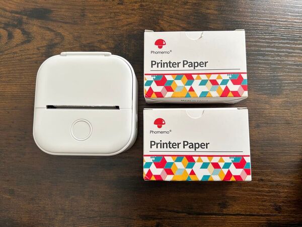 【動作確認済み】Mini Printer phememo T02 スマホ対応 詰め替え専用ペーパー2個付き セット