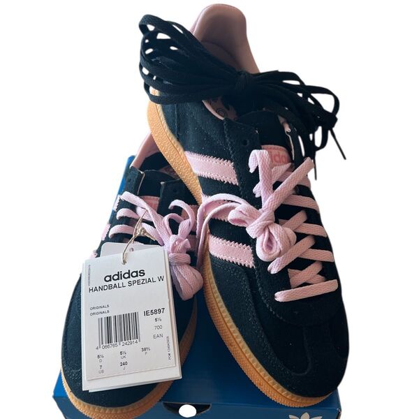 【新品】24cm adidas Spezial Handball w black&pink クリアピンク