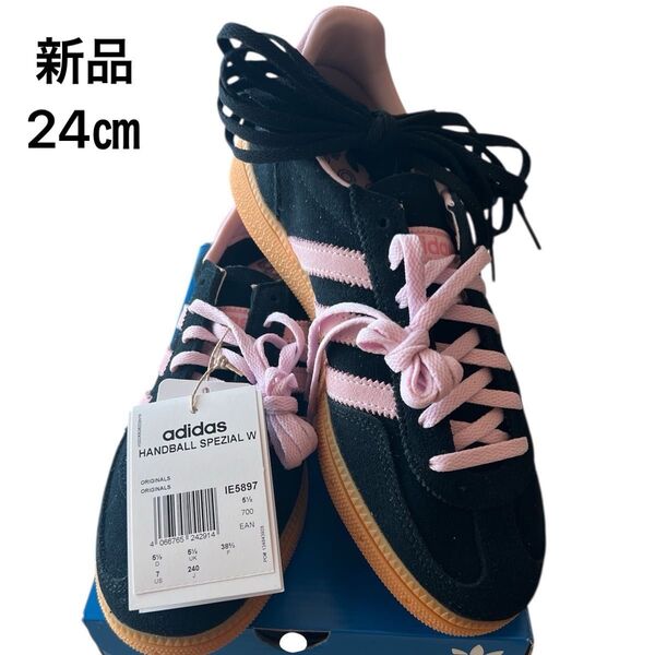 【新品】24cm adidas Spezial Handball w black&pink クリアピンク