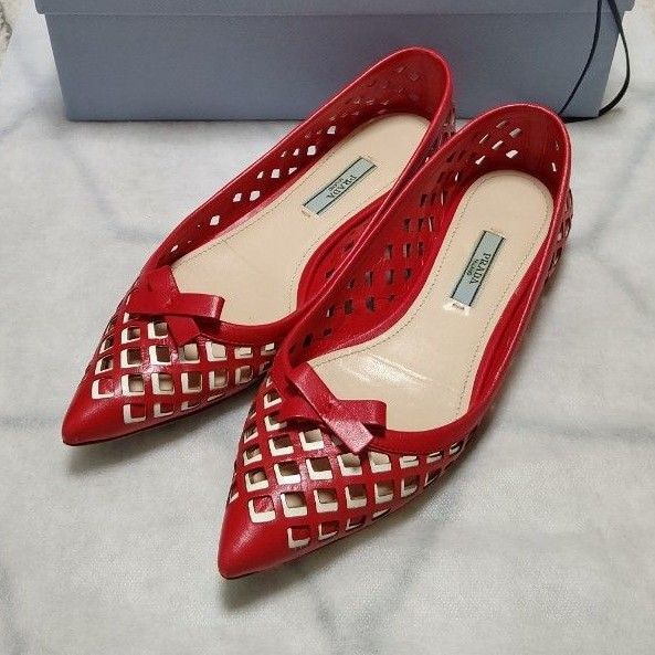 【美品】PRADA プラダフラットシューズ バレエシューズ 23.5