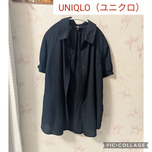 ユニクロ UNIQLO 黒(ブラック)ブラウス