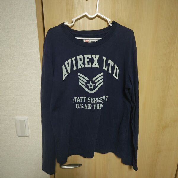 AVIREX LTD 長袖Tシャツ ネイビー Lサイズ 古着