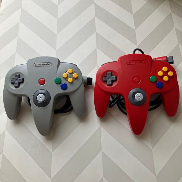 NINTENDO64 コントローラー ペア 2個セット グレー レッド 赤 N64 Nintendo ニンテンドー 64