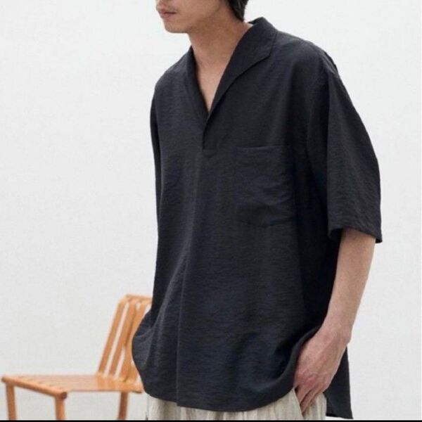 【LIDNM】RAYON WASHER SKIPPER SHIRT