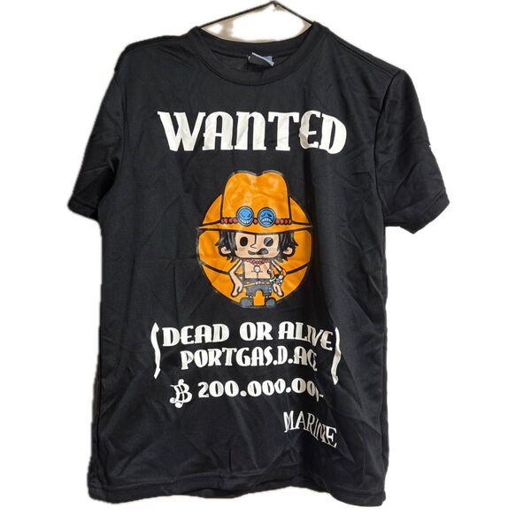 ワンピース エース スポーツTシャツ 黒 速乾 バスケ