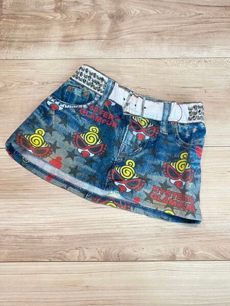 hysteric mini ヒスミニ 正規品 人気デニム柄 ふわふわスカート キッズ