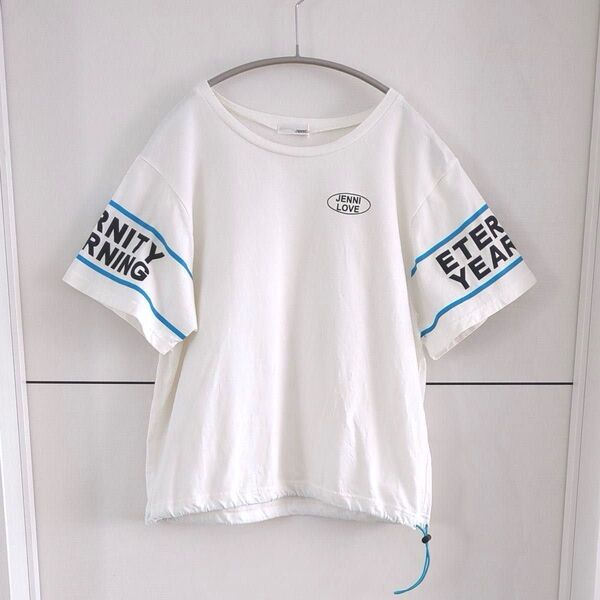 JENNI love ジェニィラブ 袖ロゴ裾絞り半袖Tシャツ ホワイト白 160㎝ ジェニー