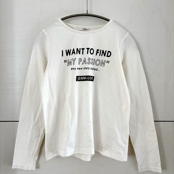 JENNI LOVE ジェニィラブ 長袖Tシャツ 白オフホワイト ロゴT ロンT カットソー ジェニー 綿100