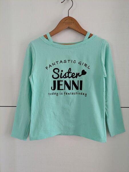 【sister JENNI】シスタージェニィ キャミ重ね着風ロゴTシャツ 長袖カットソー150cm ジェニー ミントグリーン