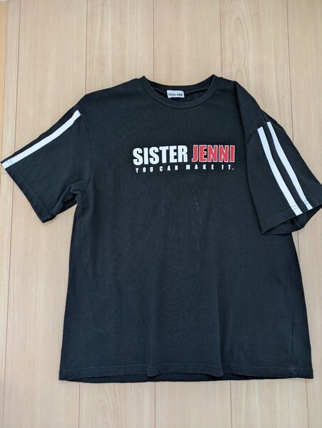 SISTER JENNI シスタージェニィ ロゴライン入り半袖Tシャツ 160cm ブラック黒ジェニー