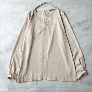 【美品】theory luxe 長袖 プルオーバーブラウス 光沢 ポリエステル