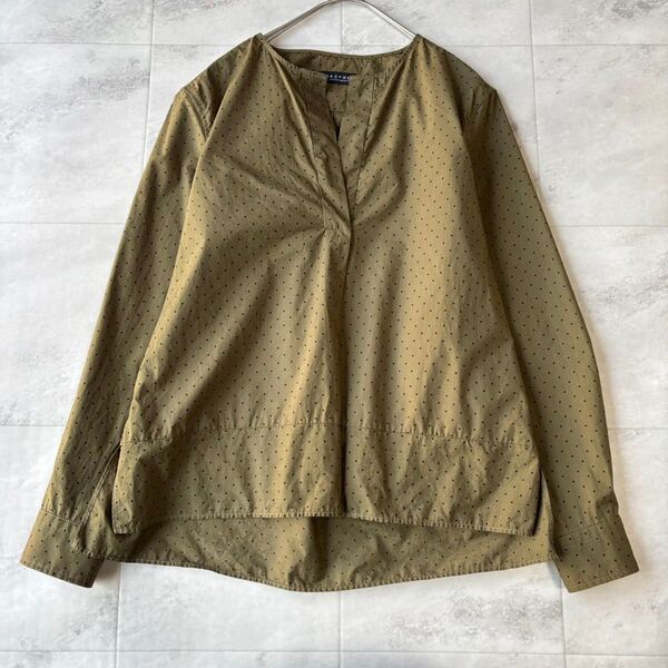 MACPHEE ドット柄 シャツブラウス スキッパー プルオーバー 長袖