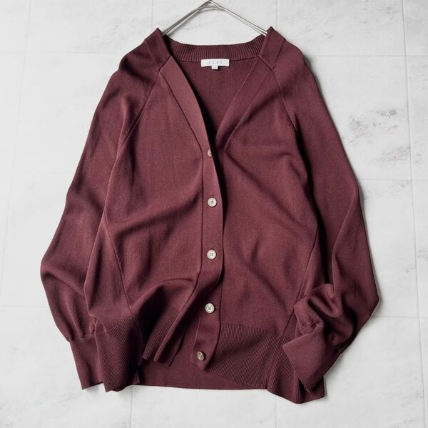 【美品】PLST ドライタッチ Vネックカーディガン 長袖 M