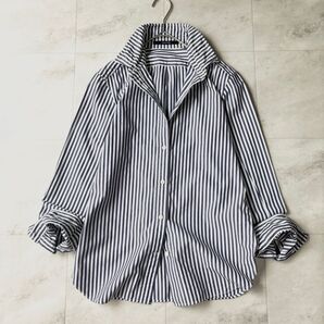 MACPHEE ストライプシャツ 長袖 ワイヤー入り 羽織
