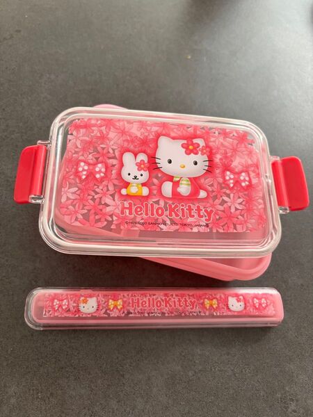 ハローキティ ランチボックス&箸セット ピンク