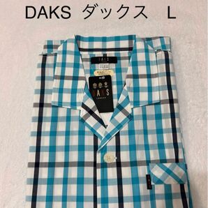 定価14300円 DAKS ダックス 長袖 長ズボンパジャマ 新品 L タグ付 紳士 男性用 メンズ 前開き