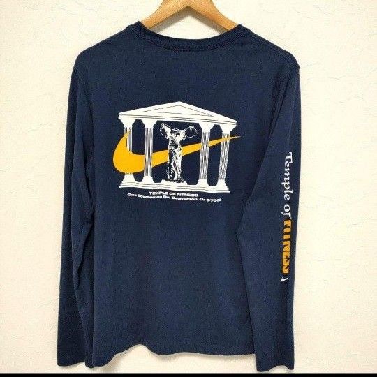 nike ニケの像 Tシャツ 長袖 紺 L