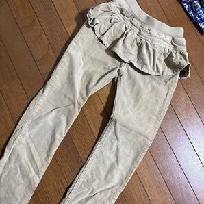 キッズ コーデュロイパンツ フリル付き ベージュ