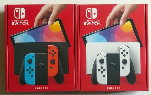 2個セット Nintendo switch 有機el 本体 新品未開封 ホワイト ネオンレッド ネオンブルー