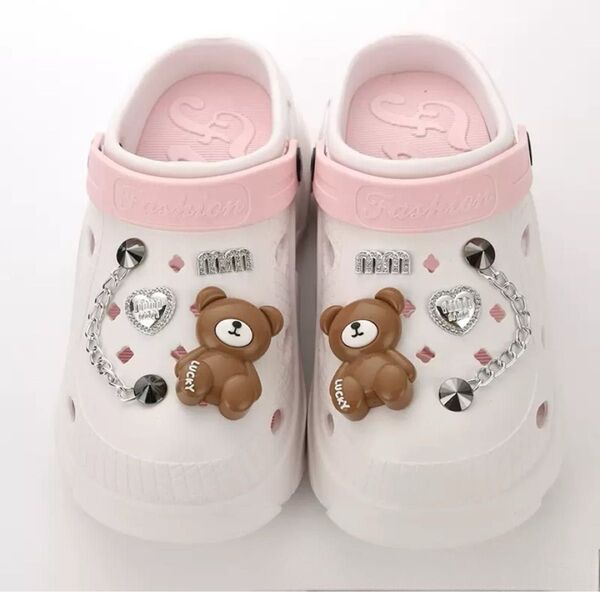 サンダル ジビッツ クロックス チャーム crocs くま クリスタル