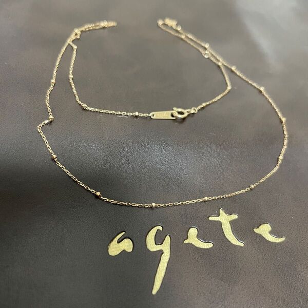 アガット agete K10 飛ばしカットボールネックレス