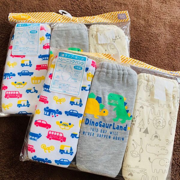 トレーニングパンツ 80cm 3枚セット×2品 3層