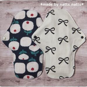 25cm*布ナプキンロング♪防水一体型ハンドメイド♪2枚set!