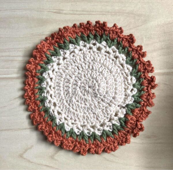 コースター 編み物 お花 ハンドメイド