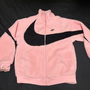 NIKE ボアジャケット ピンク スウォッシュロゴ リバーシブル 長袖
