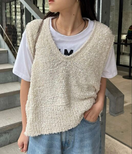 CIAOPANICTYPYフラッグヤーンクロップドベスト