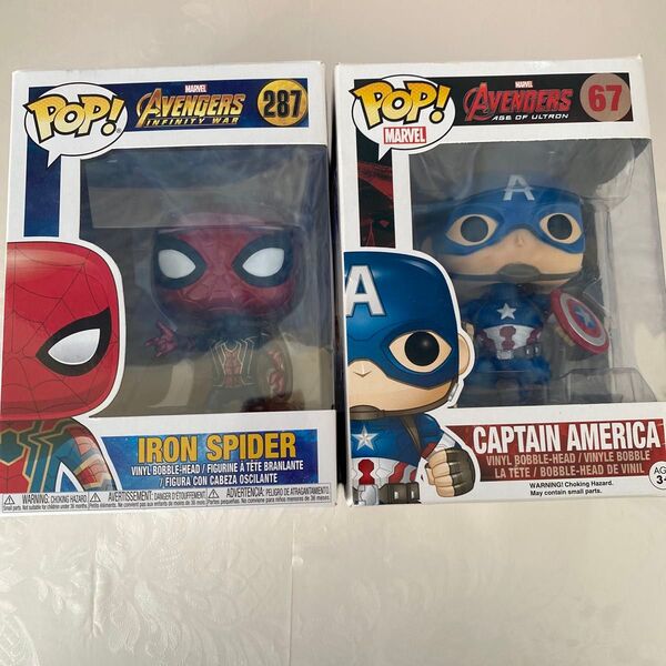 POP MARVEL アベンジャーズ フィギュア キャプテンアメリカ 67 スパイダーマン 287 セット