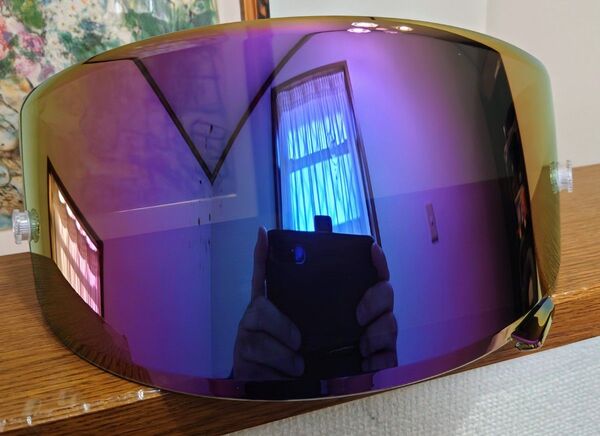 新品 SHOEI互換品 CWR-F パープル系ミラーシールド ポスト付き 社外品 X-14 Z-7 RYD 対応