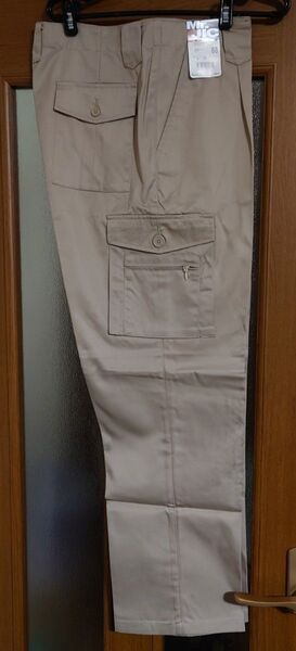 新品 Jichodo カーゴパンツ作業ズボン 88cm ベージュ 股下76cm タグ無し