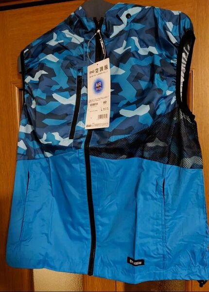 新品空調服 XEBEC(ジーベック)ベストフード付き(取り外し可)サイズL グリーン 空調服のみ