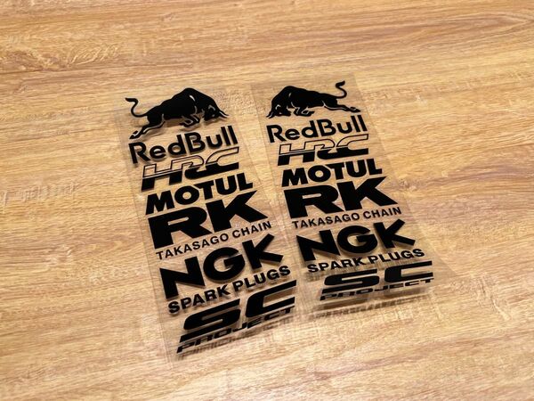 防水カッティングステッカー RedBull HRC (黒)