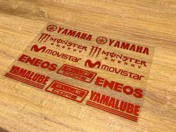 防水カッティングステッカー YAMAHA Monster Movistar(赤)