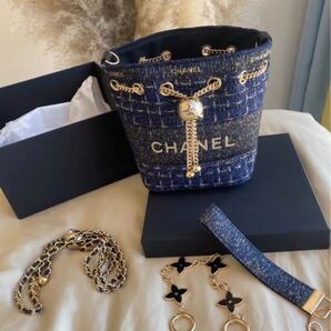 CHANEL ノベルティ ショルダーバッグ 斜め掛け ゴールドチェーン 箱付き