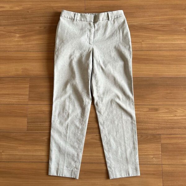 プラステ plst リネンブレンドスティックパンツ グレー