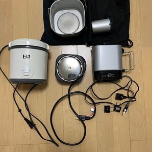 車中泊3点セット トラベルクッカー トラベルポット ミニ炊飯器