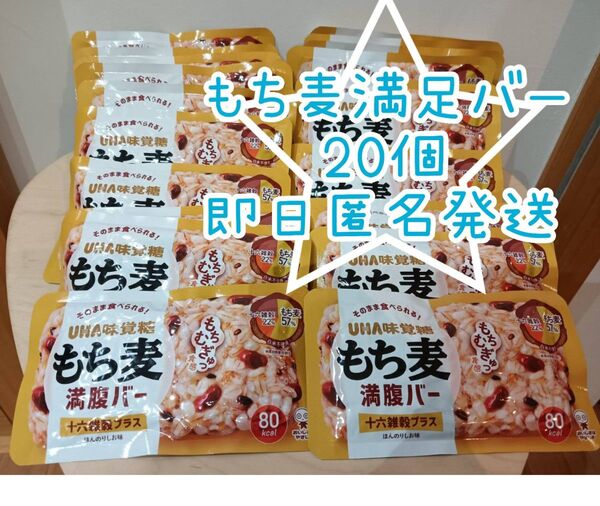 UHA味覚糖 もち麦満腹バー 十六雑穀プラス 20袋 ほんのりしおあじ 非常食 登山 携行食 キャンプ アウトドア 防災食