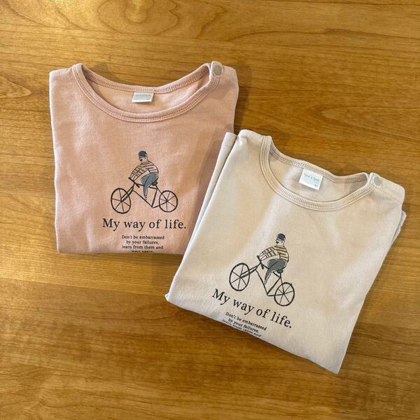 tete a tete 自転車イラスト 七分袖 Tシャツ