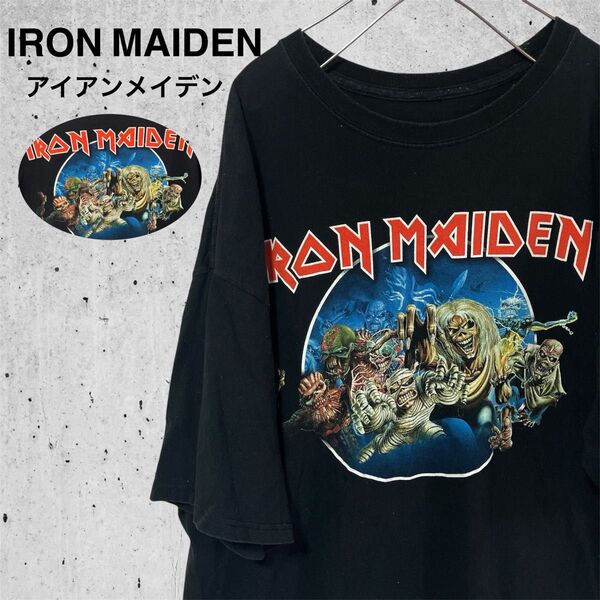 IRON MAIDEN アイアンメイデン デカプリント ロックT バンドT 黒