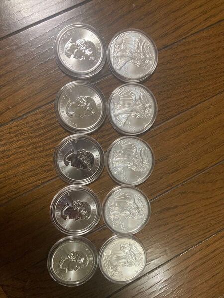 アメリカンイーグル リバティ カナダメープルリーフ銀貨 純銀 1オンス 10枚 シルバー 銀杯 500g 1kg インゴット