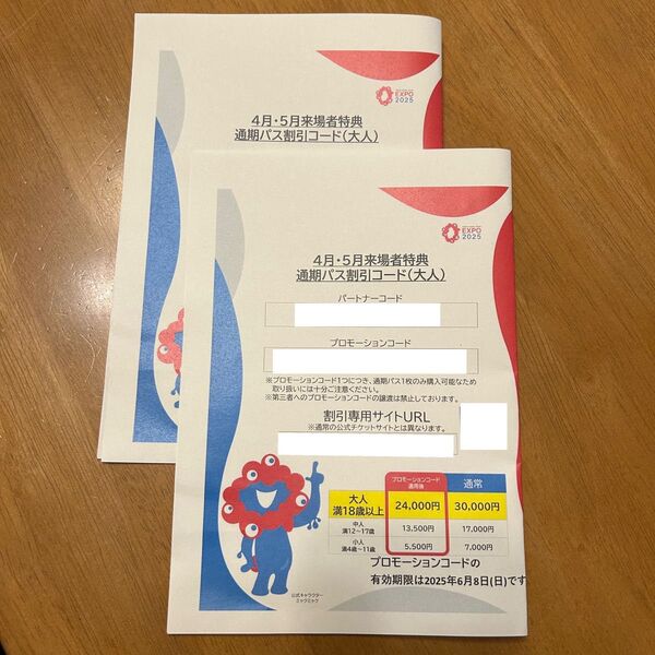 【2025/6/8 有期分】大阪 関西 万博 通期パス 割引コード 大人1枚